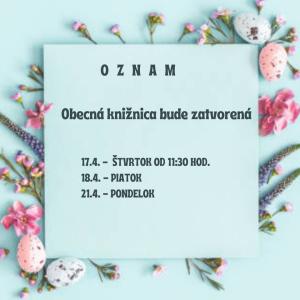 Obecná knižnica - oznam 1