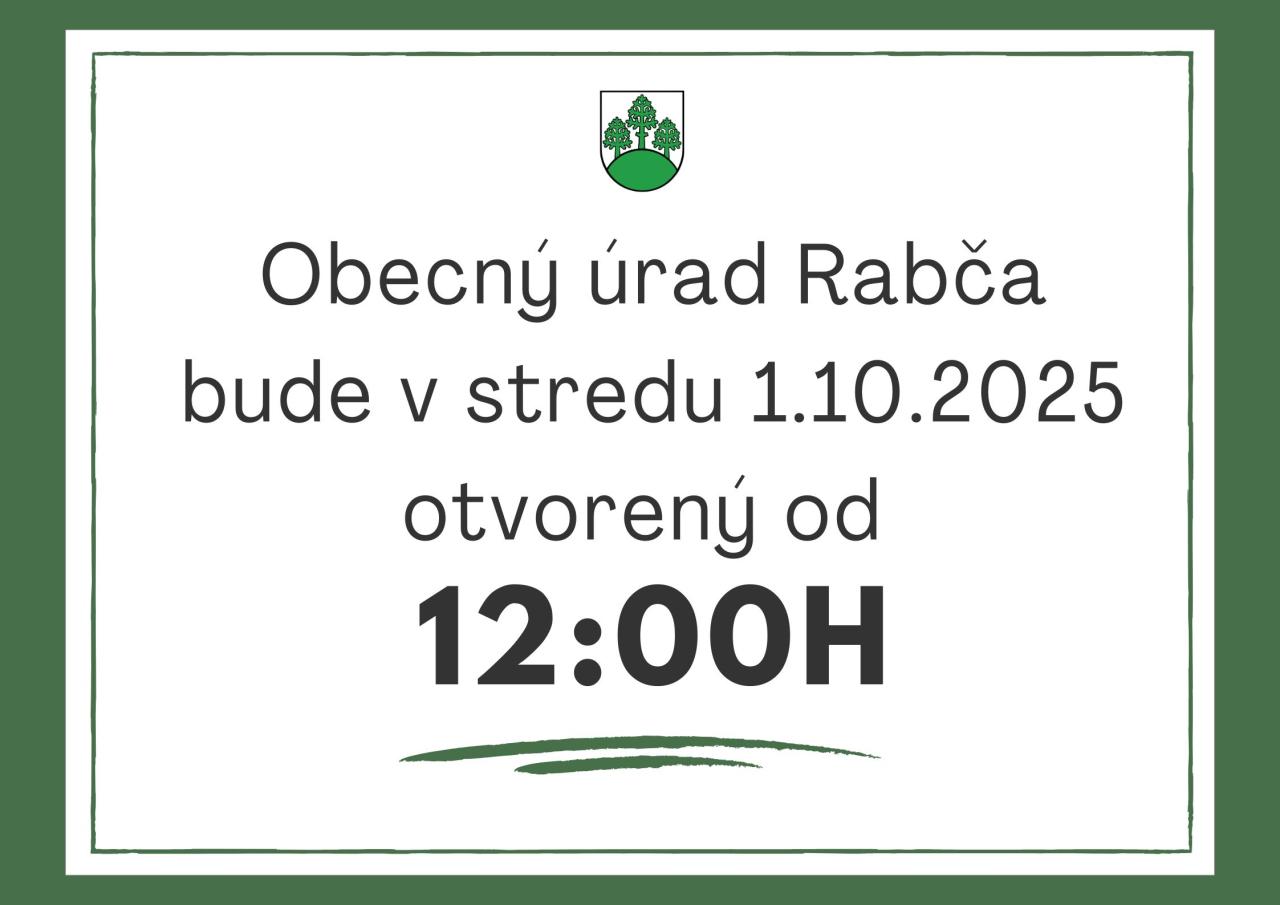 OZNAM - Oficiálna stránky obce Rabča